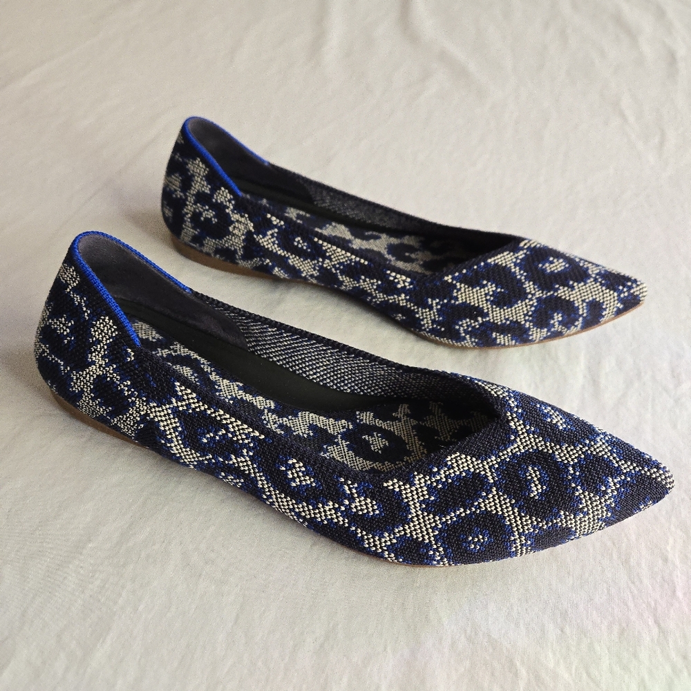 Rothy's The Point II Indigo Cat Pointed Toe Fabric Flats